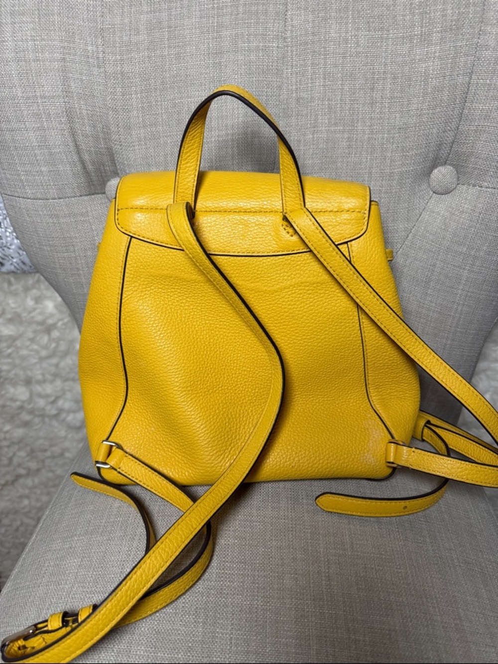 kate spade Yellow Pebbled Leather Backpack - Picture 2 of 4